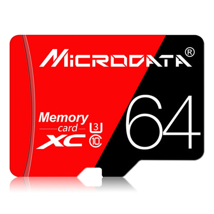MICRODATA 64GB ความเร็วสูง U3 การ์ดหน่วยความจำ TF (Micro SD) สีแดงและสีดำ, 64GB