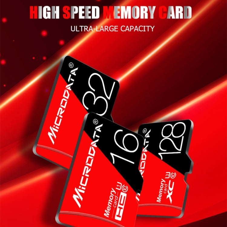 MICRODATA 64GB ความเร็วสูง U3 การ์ดหน่วยความจำ TF (Micro SD) สีแดงและสีดำ, 64GB