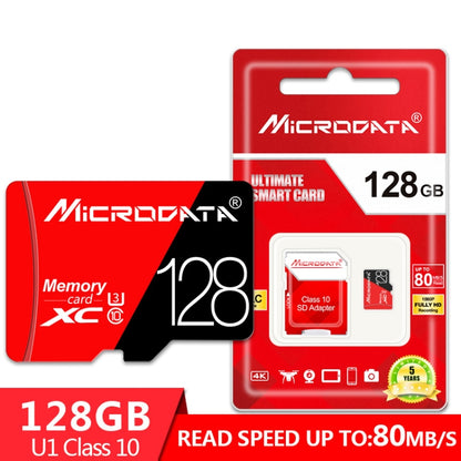 MICRODATA 128GB ความเร็วสูง U3 การ์ดหน่วยความจำ TF (Micro SD) สีแดงและสีดำ, 128GB