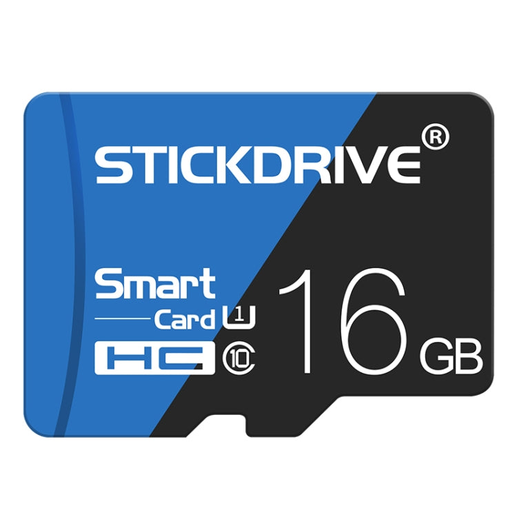 STICKDRIVE การ์ดหน่วยความจำ TF (Micro SD) ความเร็วสูง U1 สีน้ำเงินและสีดำขนาด 16GB, 16GB