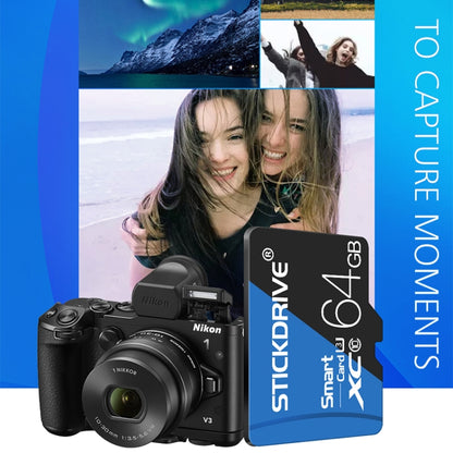 STICKDRIVE การ์ดหน่วยความจำ TF (Micro SD) ความเร็วสูง U1 สีน้ำเงินและสีดำขนาด 16GB, 16GB