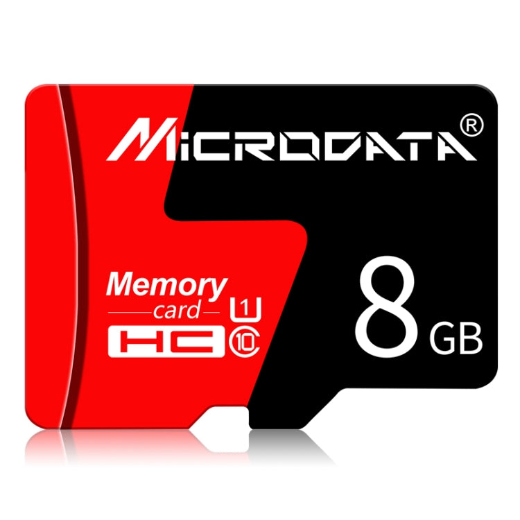 MICRODATA 8GB U1 การ์ดหน่วยความจำ TF (Micro SD) สีแดงและสีดำ, 8GB