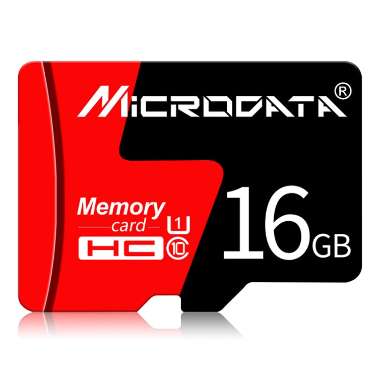 MICRODATA 16GB U1 การ์ดหน่วยความจำ TF (Micro SD) สีแดงและสีดำ, 16GB