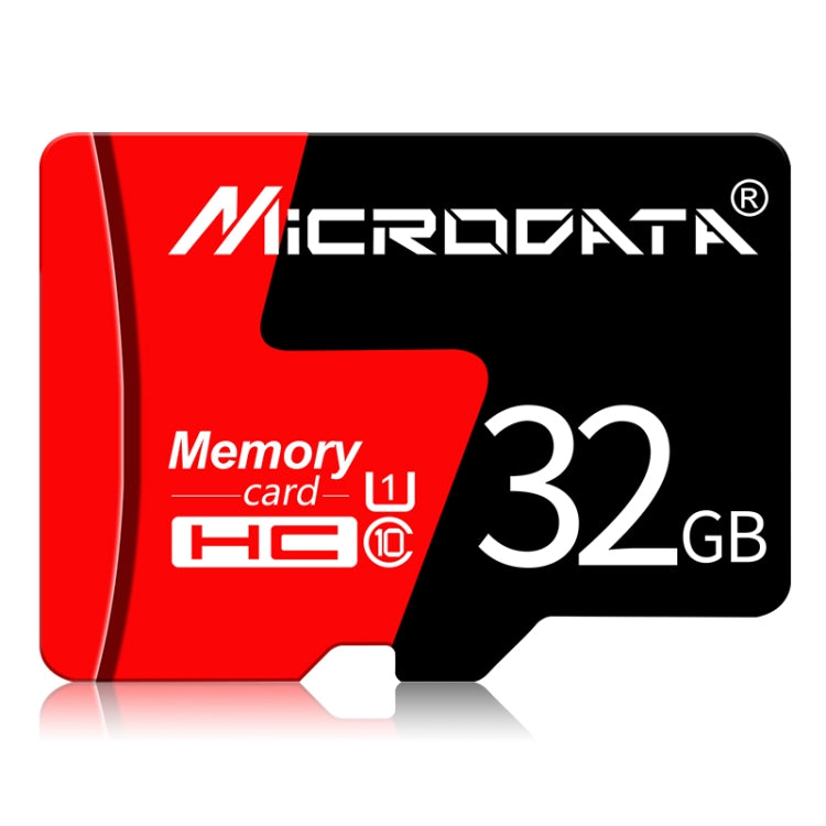 MICRODATA 32GB U1 การ์ดหน่วยความจำ TF (Micro SD) สีแดงและสีดำ, 32GB