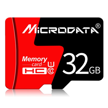 MICRODATA 32GB U1 การ์ดหน่วยความจำ TF (Micro SD) สีแดงและสีดำ, 32GB