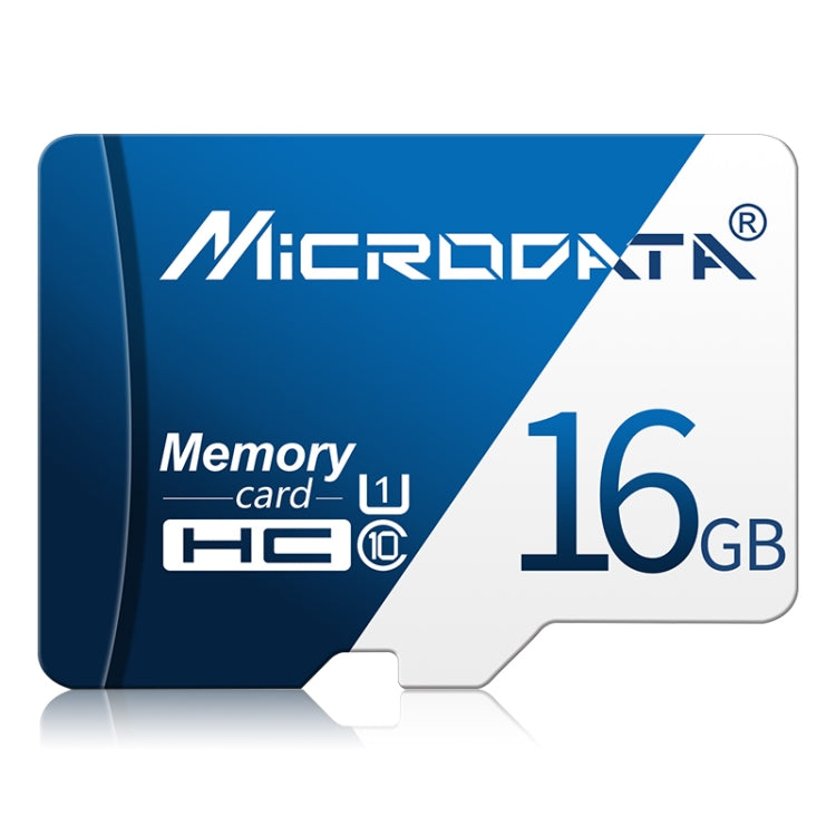 MICRODATA 16GB U1 การ์ดหน่วยความจำ TF (Micro SD) สีน้ำเงินและสีขาว, 16GB