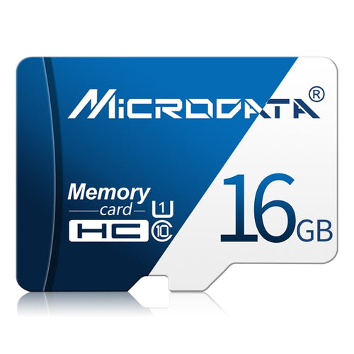 MICRODATA 16GB U1 การ์ดหน่วยความจำ TF (Micro SD) สีน้ำเงินและสีขาว, 16GB