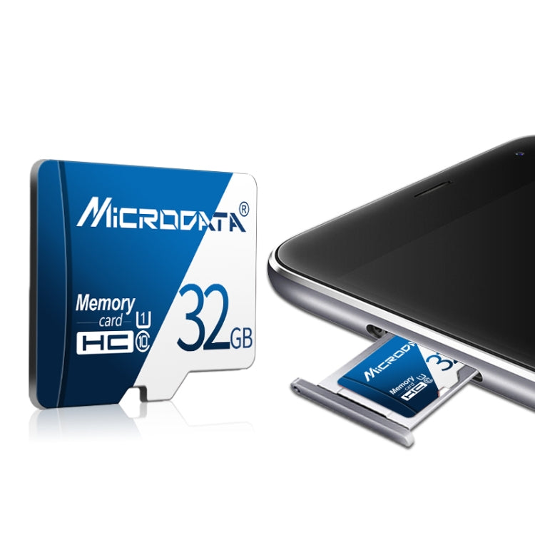 MICRODATA 16GB U1 การ์ดหน่วยความจำ TF (Micro SD) สีน้ำเงินและสีขาว, 16GB