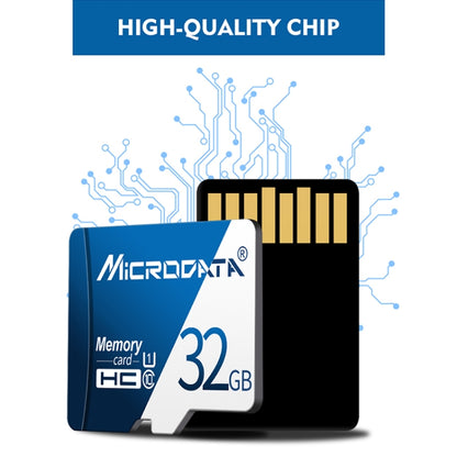 MICRODATA 16GB U1 การ์ดหน่วยความจำ TF (Micro SD) สีน้ำเงินและสีขาว, 16GB