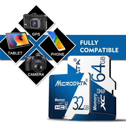 MICRODATA 16GB U1 การ์ดหน่วยความจำ TF (Micro SD) สีน้ำเงินและสีขาว, 16GB