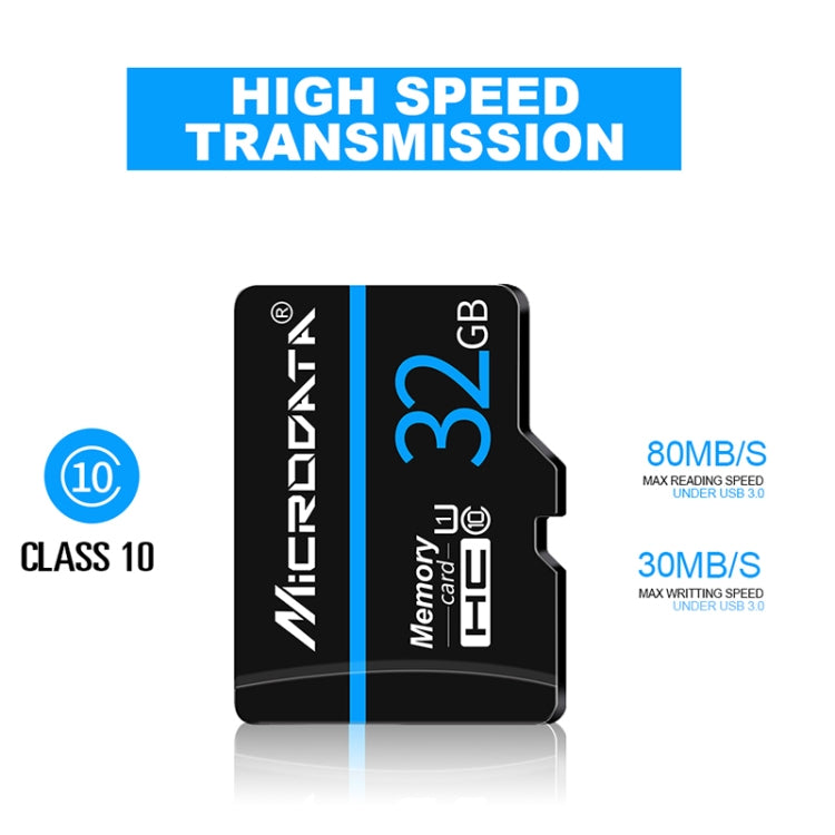 MICRODATA 32GB U1 Blue Line และการ์ดหน่วยความจำ TF (Micro SD) สีดำ, 32GB