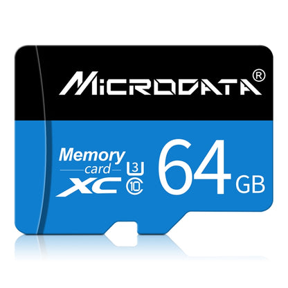 MICRODATA 64GB U3 การ์ดหน่วยความจำ TF (Micro SD) สีน้ำเงินและสีดำ, 64GB