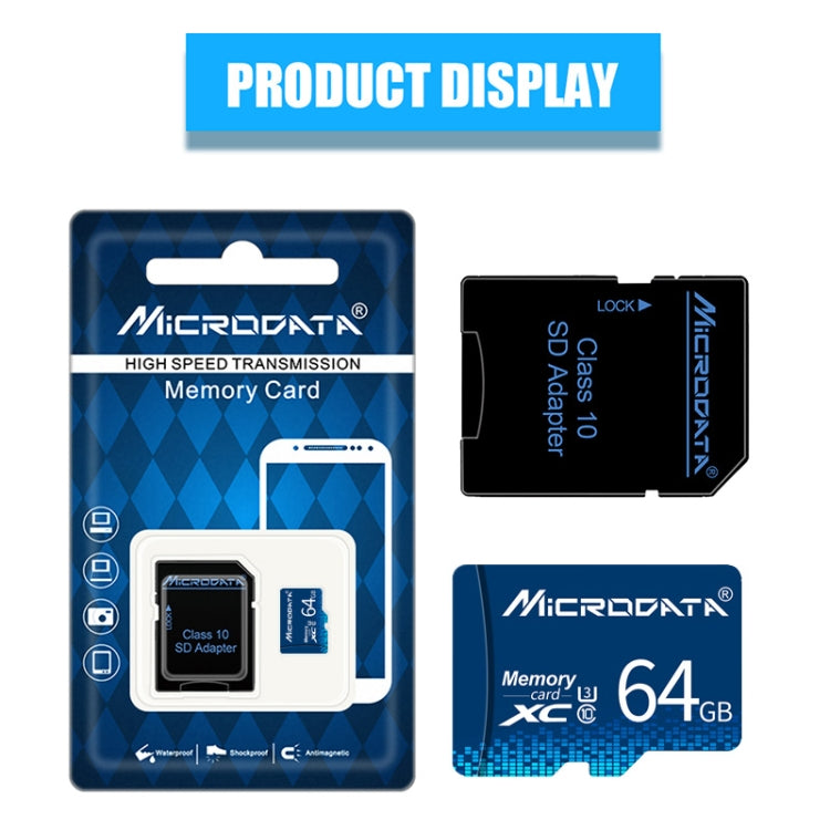 การ์ดหน่วยความจำ MICRODATA 64GB U3 Blue TF (Micro SD), 64GB