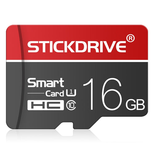 STICKDRIVE 16GB U1 White Line การ์ดหน่วยความจำ TF (Micro SD) สีแดงและสีดำ, 16GB