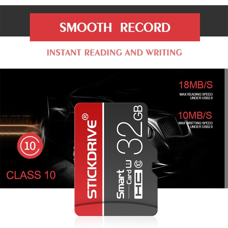 STICKDRIVE 16GB U1 White Line การ์ดหน่วยความจำ TF (Micro SD) สีแดงและสีดำ, 16GB