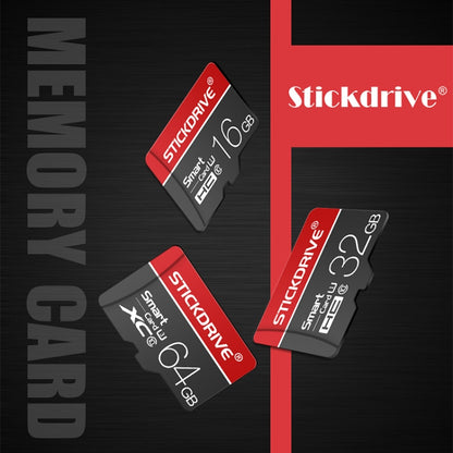 STICKDRIVE 16GB U1 White Line การ์ดหน่วยความจำ TF (Micro SD) สีแดงและสีดำ, 16GB