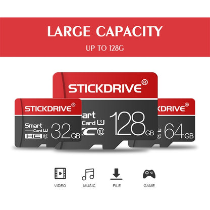 STICKDRIVE 128GB U3 White Line การ์ดหน่วยความจำ TF (Micro SD) สีแดงและสีดำ, 128GB
