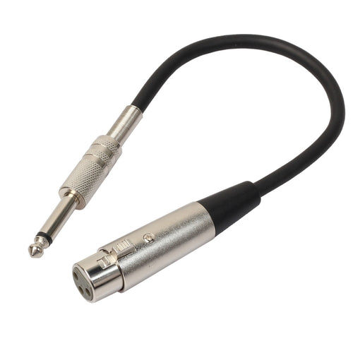30 ซม.XLR 3-Pin หญิง 1/4 นิ้ว (6.35 มม.) ปลั๊กสเตอริโอ TRS ไมโครโฟนสายไฟ, BK2006KF Silver