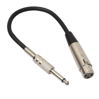 30 ซม.XLR 3-Pin หญิง 1/4 นิ้ว (6.35 มม.) ปลั๊กสเตอริโอ TRS ไมโครโฟนสายไฟ, BK2006KF Silver
