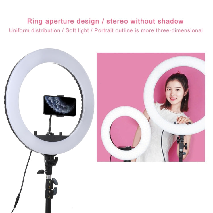 18 นิ้ว 55W สองความเร็วหรี่แสงได้สมอถ่ายภาพตั้งเวลา LED แหวนเติมแสงด้วยขาตั้งกล้อง, 18 Inch