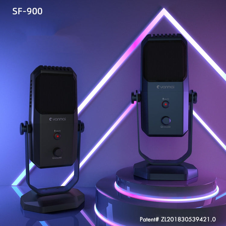 Yanmai SF-900 มัลติฟังก์ชั่นสี่ทิศทางสตูดิโอบันทึกคอนเดนเซอร์ไมโครโฟนพร้อมขาตั้งตั้งโต๊ะ