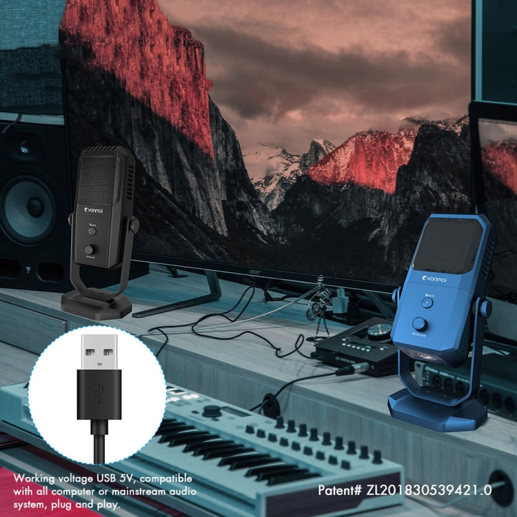 Yanmai SF-900 มัลติฟังก์ชั่นสี่ทิศทางสตูดิโอบันทึกคอนเดนเซอร์ไมโครโฟนพร้อมขาตั้งตั้งโต๊ะ