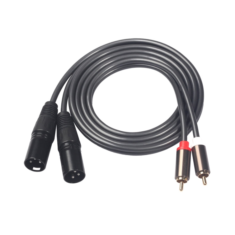 366119-15 2 RCA ชาย 2 XLR 3 พินสายสัญญาณเสียงชาย ความยาว: 1.5 ม., 366119-15 2 RCA Male to 2 XLR 3 Pin Male