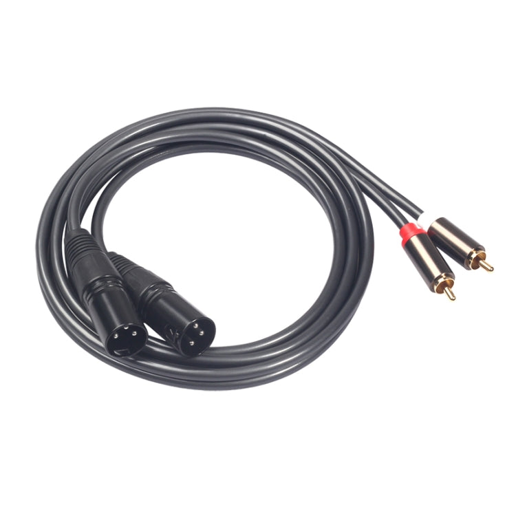 366119-15 2 RCA ชาย 2 XLR 3 พินสายสัญญาณเสียงชาย ความยาว: 1.5 ม., 366119-15 2 RCA Male to 2 XLR 3 Pin Male