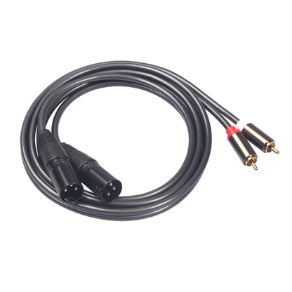 366119-15 2 RCA ชาย 2 XLR 3 พินสายสัญญาณเสียงชาย ความยาว: 1.5 ม., 366119-15 2 RCA Male to 2 XLR 3 Pin Male