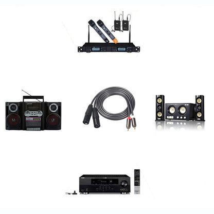 366119-15 2 RCA ชาย 2 XLR 3 พินสายสัญญาณเสียงชาย ความยาว: 1.5 ม., 366119-15 2 RCA Male to 2 XLR 3 Pin Male