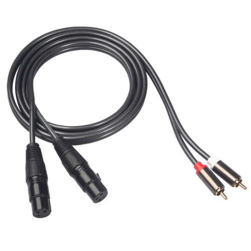 366120-15 2 RCA ชาย 2 XLR 3 พินสายสัญญาณเสียงหญิง ความยาว: 1.5 ม., 366120-15 2 RCA Male to 2 XLR 3 Pin Female