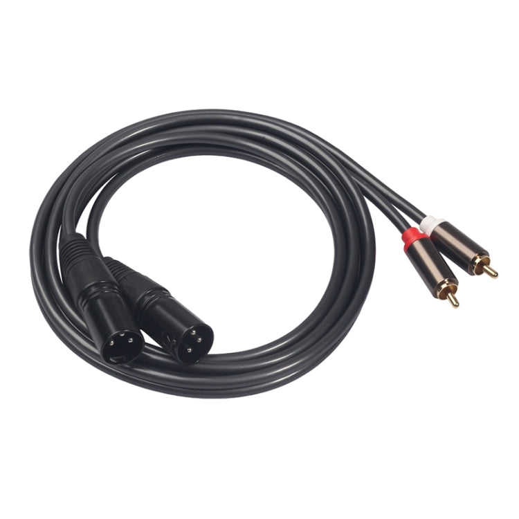 366120-15 2 RCA ชาย 2 XLR 3 พินสายสัญญาณเสียงหญิง ความยาว: 1.5 ม., 366120-15 2 RCA Male to 2 XLR 3 Pin Female