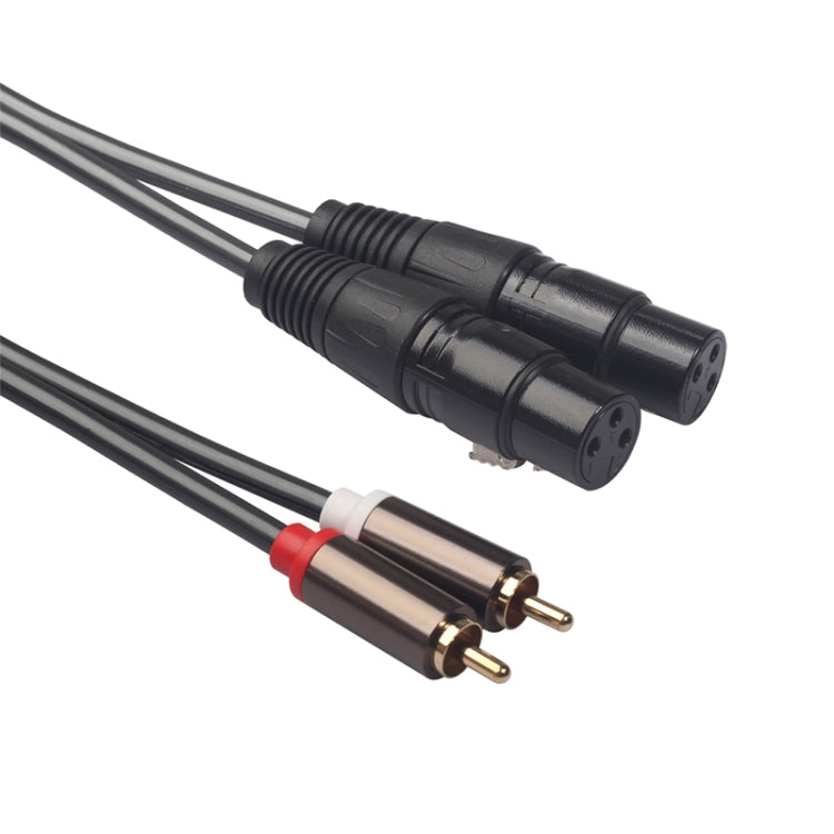 366120-15 2 RCA ชาย 2 XLR 3 พินสายสัญญาณเสียงหญิง ความยาว: 1.5 ม., 366120-15 2 RCA Male to 2 XLR 3 Pin Female