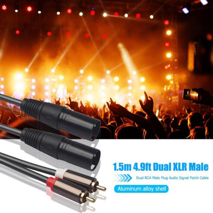 366120-15 2 RCA ชาย 2 XLR 3 พินสายสัญญาณเสียงหญิง ความยาว: 1.5 ม., 366120-15 2 RCA Male to 2 XLR 3 Pin Female
