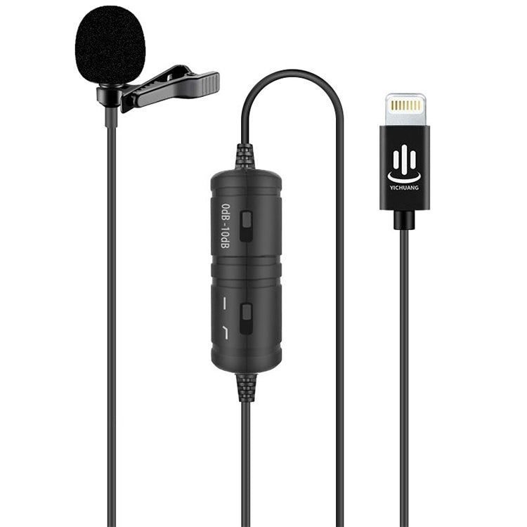 YICHUANG YC-VM40 8 Pin Port Dual Modes ไมโครโฟนบันทึกแบบหนีบเสื้อ, ความยาวสายเคเบิล: 6 ม., YC-VM40