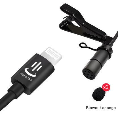 YICHUANG YC-VM40 8 Pin Port Dual Modes ไมโครโฟนบันทึกแบบหนีบเสื้อ, ความยาวสายเคเบิล: 6 ม., YC-VM40