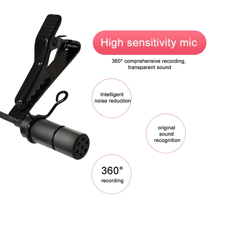YICHUANG YC-VM40 8 Pin Port Dual Modes ไมโครโฟนบันทึกแบบหนีบเสื้อ, ความยาวสายเคเบิล: 6 ม., YC-VM40
