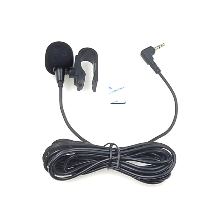 ZJ025MR Stick-on Clip-on Lavalier ไมโครโฟนสเตอริโอสำหรับรถยนต์ GPS / Bluetooth ที่เปิดใช้งาน Audio DVD ไมโครโฟนภายนอก, ความยาวสายเคเบิล: 3 ม., ข้อศอก 90 องศาแจ็ค 2.5 มม., Elbow 2.5mm Jack Stereo