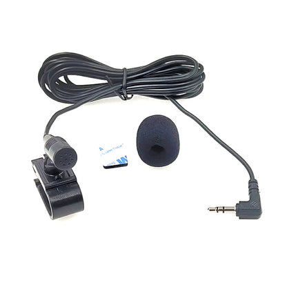 ZJ025MR Stick-on Clip-on Lavalier ไมโครโฟนสเตอริโอสำหรับรถยนต์ GPS / Bluetooth ที่เปิดใช้งาน Audio DVD ไมโครโฟนภายนอก, ความยาวสายเคเบิล: 3 ม., ข้อศอก 90 องศาแจ็ค 2.5 มม., Elbow 2.5mm Jack Stereo