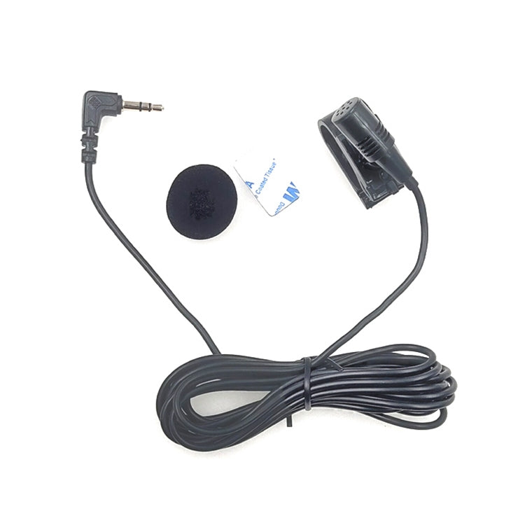 ZJ025MR Stick-on Clip-on Lavalier ไมโครโฟนสเตอริโอสำหรับรถยนต์ GPS / Bluetooth ที่เปิดใช้งาน Audio DVD ไมโครโฟนภายนอก, ความยาวสายเคเบิล: 3 ม., แจ็ค 3.5 มม. ข้อศอก 90 องศา, Elbow 3.5mm Jack Stereo