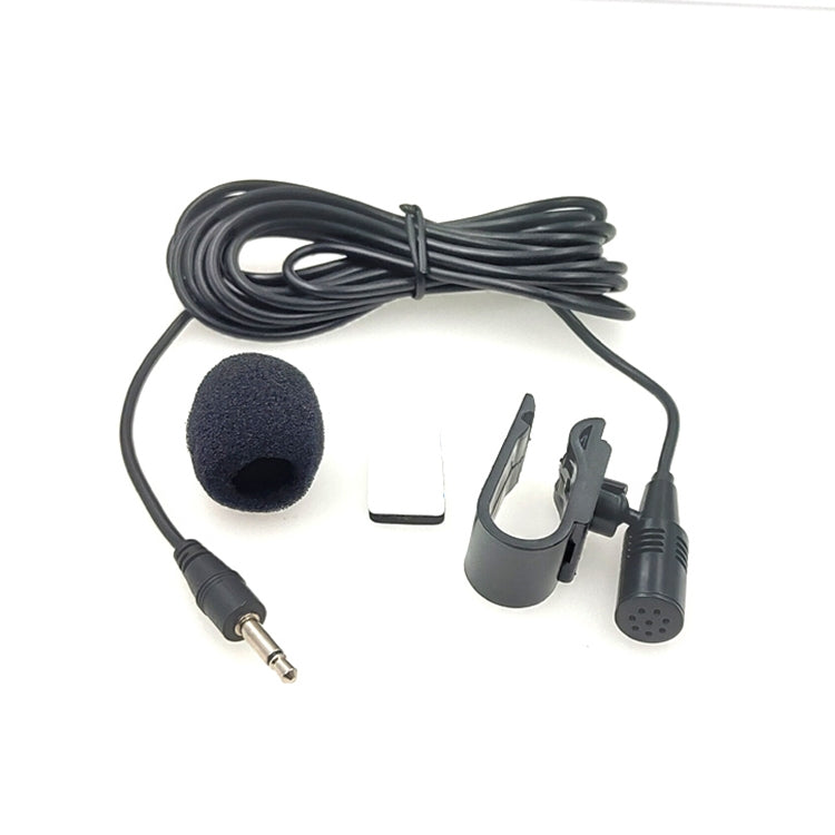 ZJ025MR Stick-on Clip-on Lavalier แจ็คไมโครโฟนโมโนขนาด 3.5 มม. สำหรับรถยนต์ GPS / Bluetooth ที่เปิดใช้งาน Audio DVD ไมโครโฟนภายนอก, ความยาวสายเคเบิล: 3 ม., 3.5mm Jack Stereo