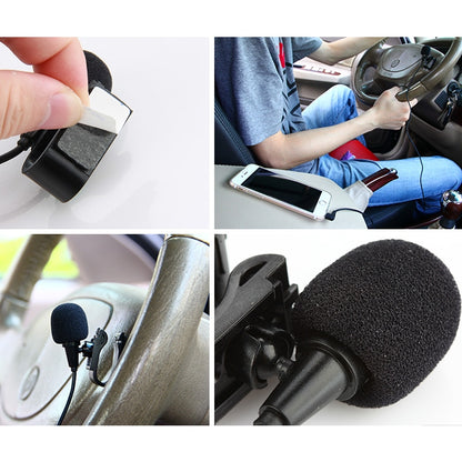 ZJ025MR Stick-on Clip-on Lavalier แจ็คไมโครโฟนโมโนขนาด 3.5 มม. สำหรับรถยนต์ GPS / Bluetooth ที่เปิดใช้งาน Audio DVD ไมโครโฟนภายนอก, ความยาวสายเคเบิล: 3 ม., 3.5mm Jack Stereo