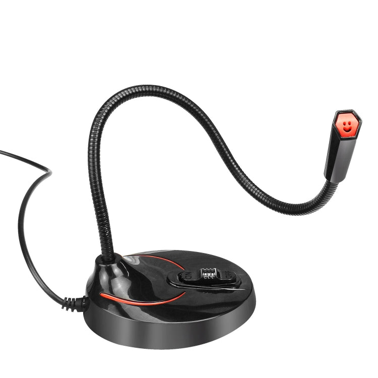 HXSJ F12 ไมโครโฟนคอมพิวเตอร์ USB แบบโค้งงอได้ 360 องศาโดยไม่ต้องใช้ไดรฟ์ ความยาวสายเคเบิล: 2.2 ม.