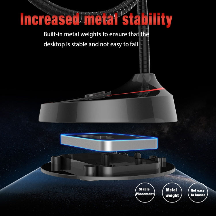 HXSJ F12 ไมโครโฟนคอมพิวเตอร์ USB แบบโค้งงอได้ 360 องศาโดยไม่ต้องใช้ไดรฟ์ ความยาวสายเคเบิล: 2.2 ม.
