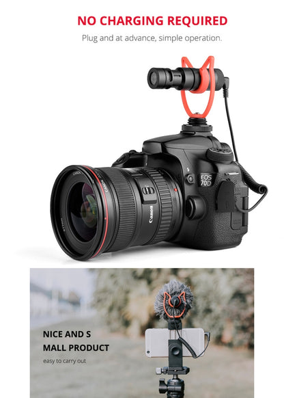 YELANGU MIC10 YLG9920A Professional Interview Condenser วิดีโอไมโครโฟน Shotgun พร้อมสายสัญญาณเสียง 3.5 มม. สำหรับกล้อง DSLR และ DV, Microphone