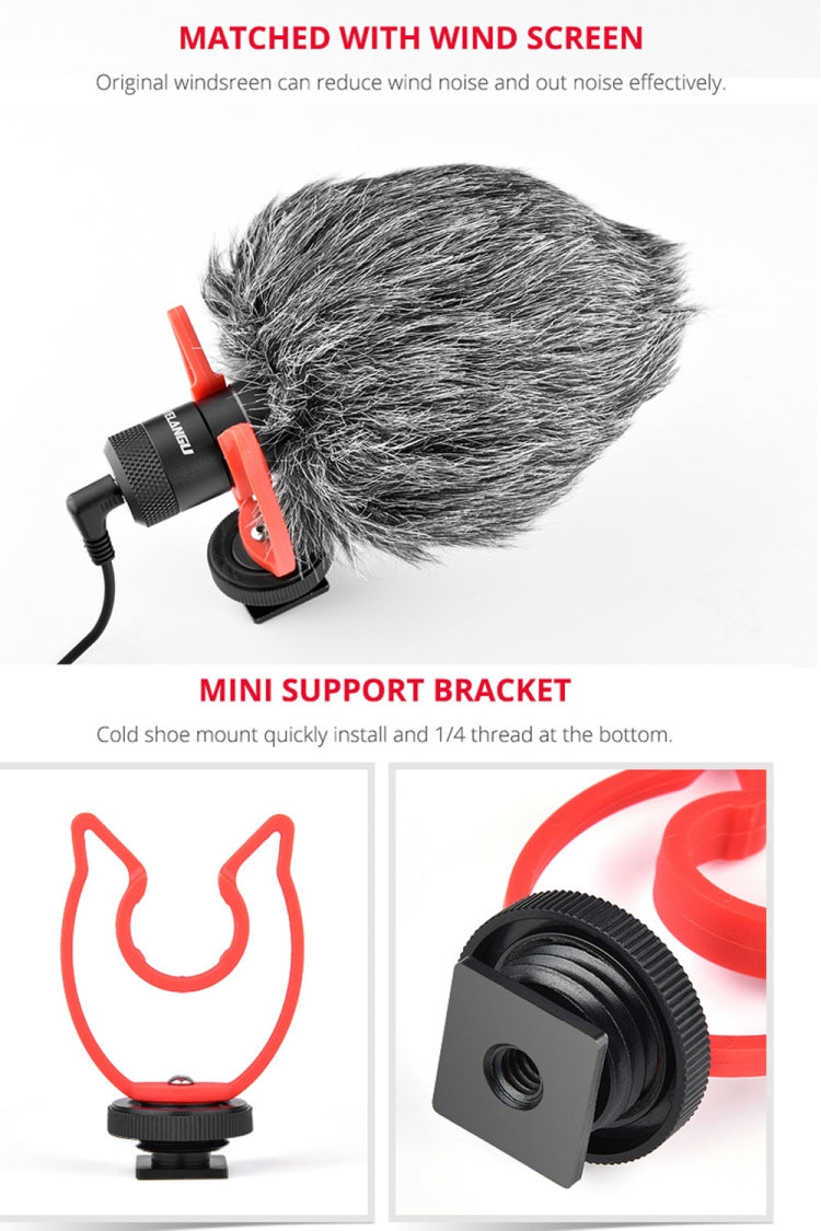 YELANGU MIC10 YLG9920A Professional Interview Condenser วิดีโอไมโครโฟน Shotgun พร้อมสายสัญญาณเสียง 3.5 มม. สำหรับกล้อง DSLR และ DV, Microphone