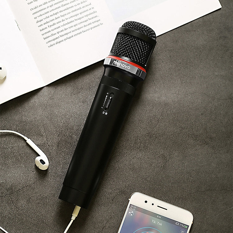เดิม Lenovo UM20-U K เพลงไมโครโฟนดิจิตอลไร้สายอุปกรณ์บันทึกสดพร้อมตัวรับสัญญาณไร้สาย
