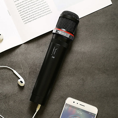 เดิม Lenovo UM20-U K เพลงไมโครโฟนดิจิตอลไร้สายอุปกรณ์บันทึกสดพร้อมตัวรับสัญญาณไร้สาย