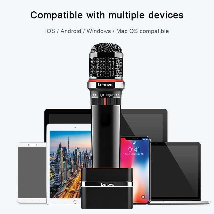 เดิม Lenovo UM20-U K เพลงไมโครโฟนดิจิตอลไร้สายอุปกรณ์บันทึกสดพร้อมตัวรับสัญญาณไร้สาย