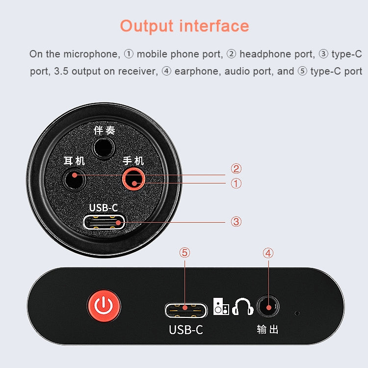 เดิม Lenovo UM20-U K เพลงไมโครโฟนดิจิตอลไร้สายอุปกรณ์บันทึกสดพร้อมตัวรับสัญญาณไร้สาย